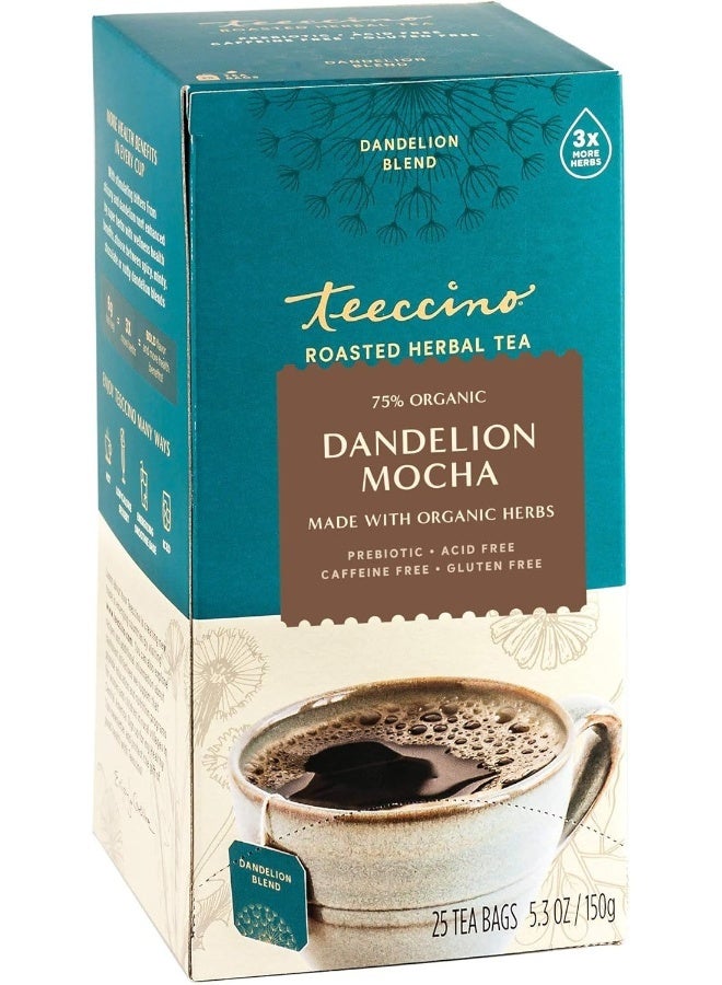 Teeccino Dandelion Mocha Herbal Tea Bags - Image 1