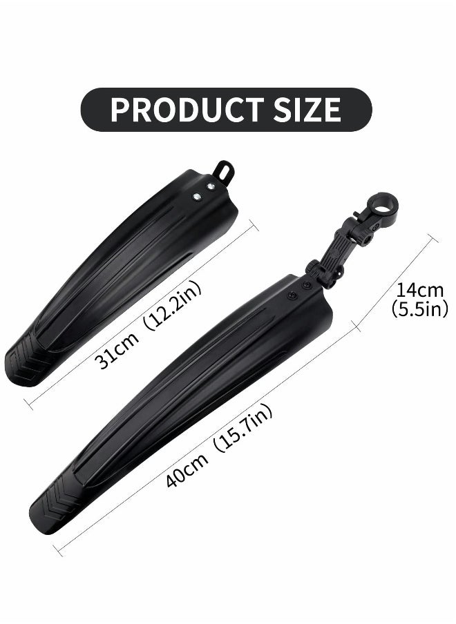 Generic Bike Mudguard Set Fenders Adjustable Bicycle Front and Rear Mud Guard Mountain Mudguards Fender Fits Wheel Sizes of 20",22",24",26",27", 28" MTB Road  - Image 2