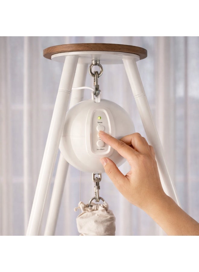 مونبون مجموعة نوم الأطفال الكلاسيكية من مونبون - أرجوحة نظام نوم عضوي | تتضمن محرك بلوتوث وحامل ثلاثي القوائم | تصميم دنماركي لنوم أفضل للطفل (عشب البحر، حامل ثلاثي القوائم أبيض) - Image 5