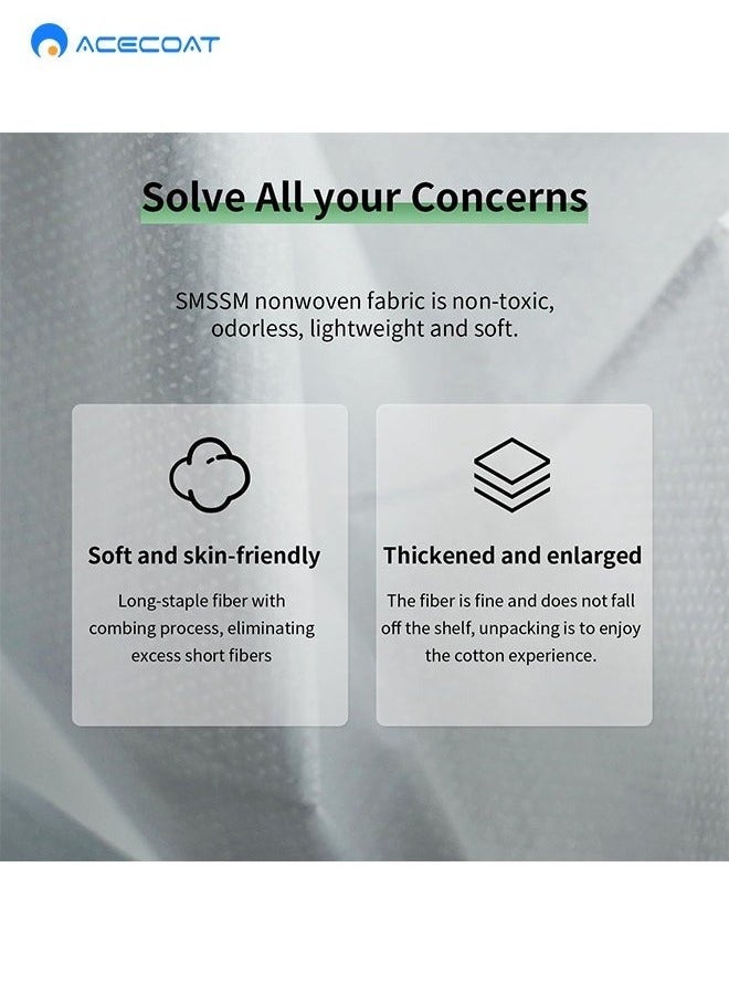 ACECOAT Disposable Bed Sheets for Travel, Portable Disposable Bedding Set with Bed Sheet*1/Quilt Cover*1/Pillowcases*2 Disposable Bed Sheets King Size for Travel Business Trip Camping Hotel (4PCS - 1PACK) - Image 3