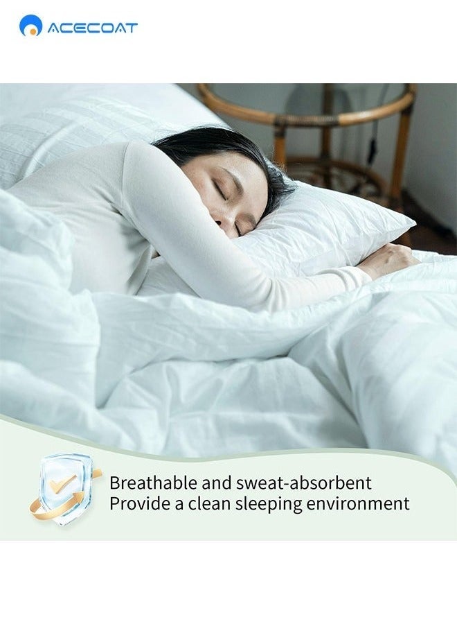 ACECOAT Disposable Bed Sheets for Travel, Portable Disposable Bedding Set with Bed Sheet*1/Quilt Cover*1/Pillowcases*2 Disposable Bed Sheets King Size for Travel Business Trip Camping Hotel (4PCS - 1PACK) - Image 5