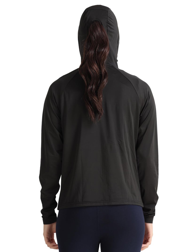 FABSPORTS Women's Nylon Standard Length UV Protection Sun Screen Jacket, Full Zip Lightweight with UPF 50+ Protection for Outdoors, with Pockets, Sun Protective Clothing Black 3XL - Image 2