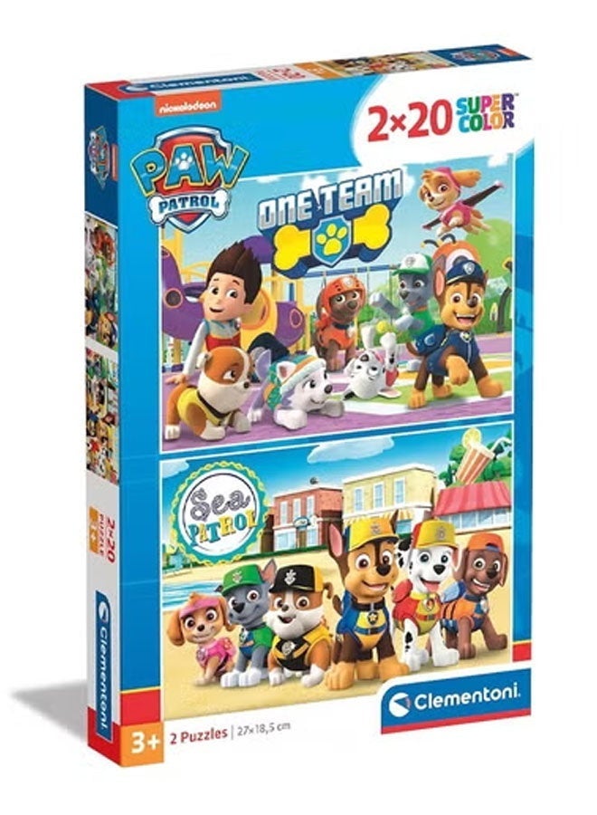 Clementoni Supercolor Puzzle Paw Patrol (2x20 pieces)- Multicolor - Image 3