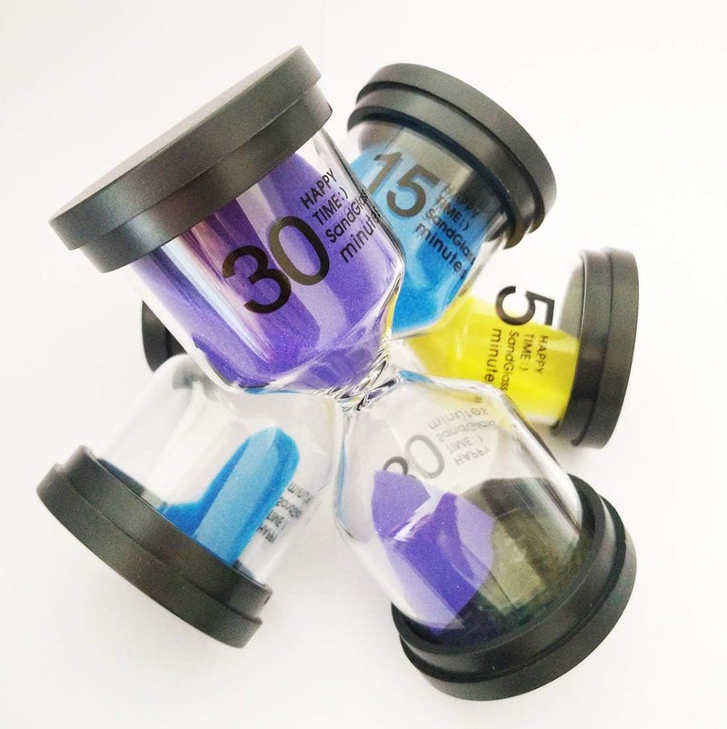 KSM UP Sand Timer 6 Colors Hourglass 1/3/5/10/15/30 Minutes Sandglass Timer Sand Clock for Kids Games Classroom Kitchen Home Office Decoration (Pack of 6) - Image 3