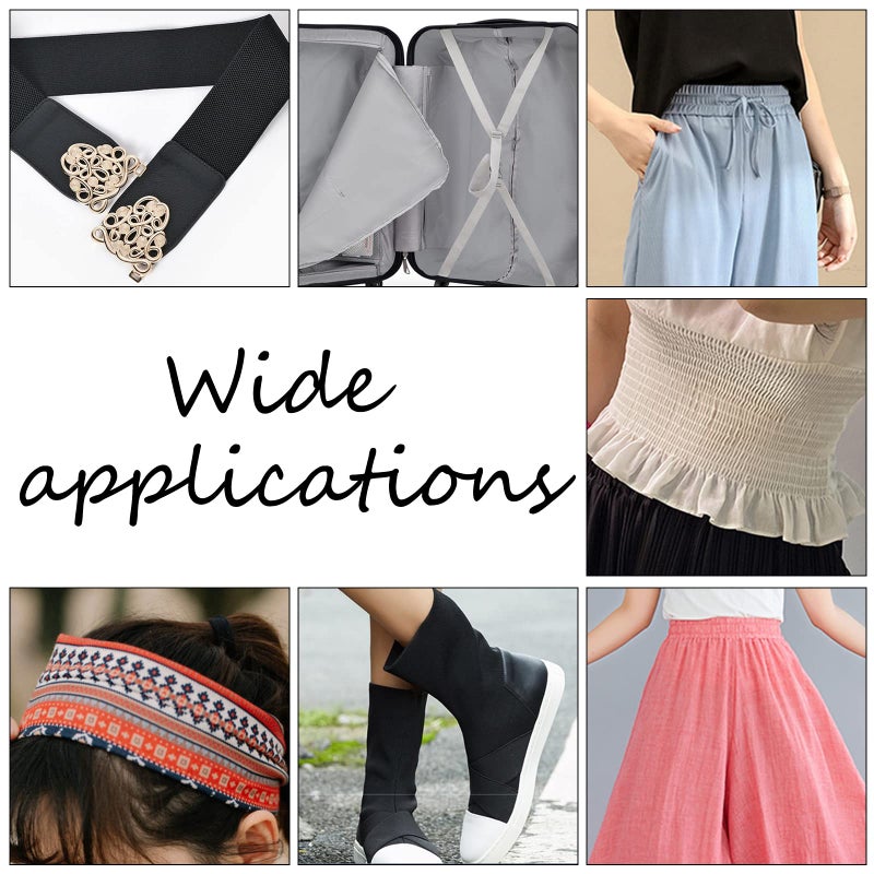 CHGCRAFT 4 Yards 2 Styles 2inch Wide Nylon Elastic Band Flat with Stripe Pattern Rubber Cord Band for Webbing Garment Sewing Accessories - Image 5