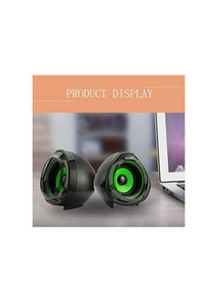 Wesdar Computer Speakers, 3.5mm USB Powered Subwoofer PC Speakers for Desktop Laptop Notebook, Pack of 2 (Orange)  - Image 4