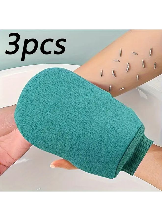 3pcs Exfoliating Bath Gloves Double Sided Massage Scrub - Image 1