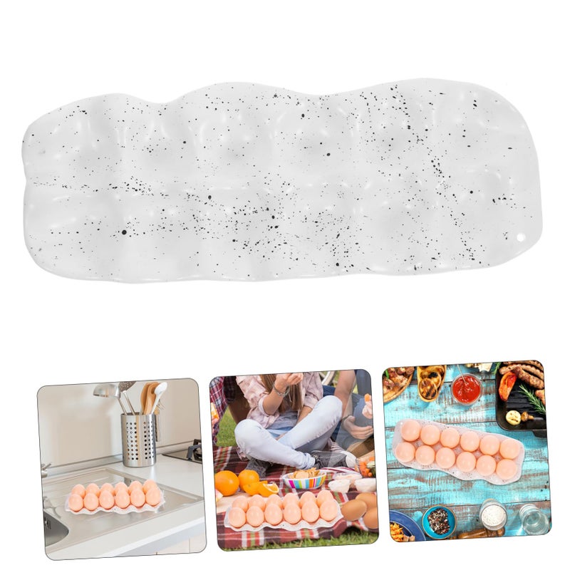 Ceramic Egg Holder Refrigerator Tray White Kitchen Storage Organizer 16 Capacity - Image 4