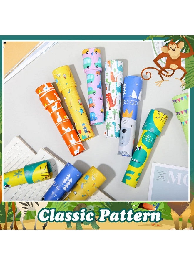 Sosation 24 Pcs Classic Kaleidoscopes Educational Toys Return Gifts Paper Tumble Tube Prism Lens Old Fashioned Vintage Toys Party Favor Valentines Gift for Kids Stock Stuffer, Random Style (Vivid Style) - Image 3