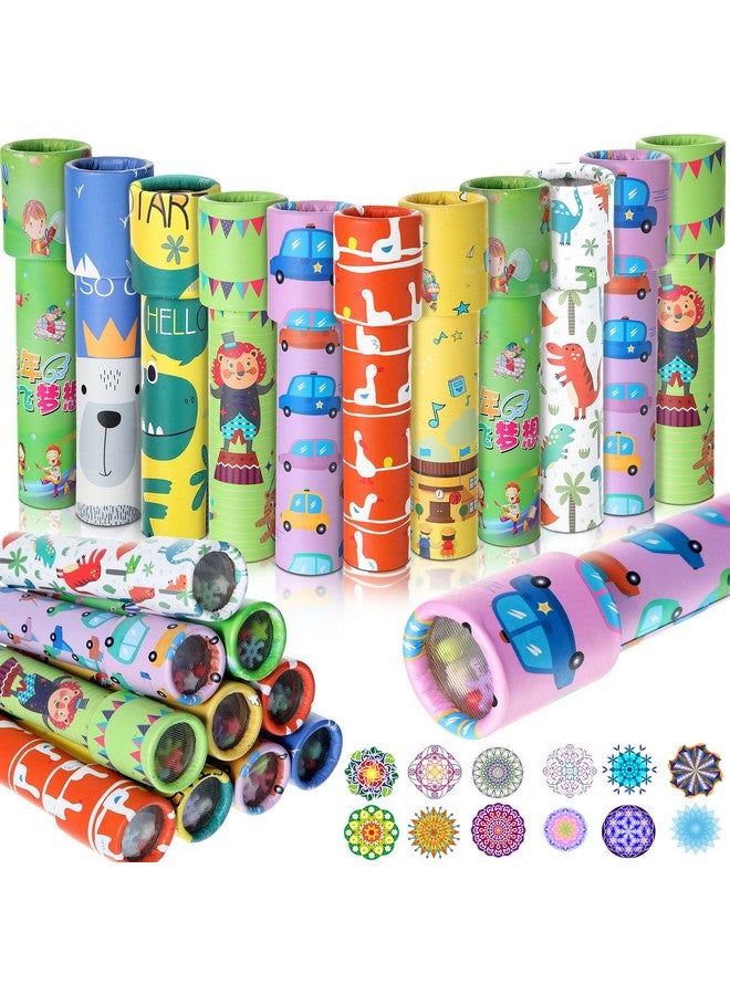 Sosation 24 Pcs Classic Kaleidoscopes Educational Toys Return Gifts Paper Tumble Tube Prism Lens Old Fashioned Vintage Toys Party Favor Valentines Gift for Kids Stock Stuffer, Random Style (Vivid Style) - Image 1