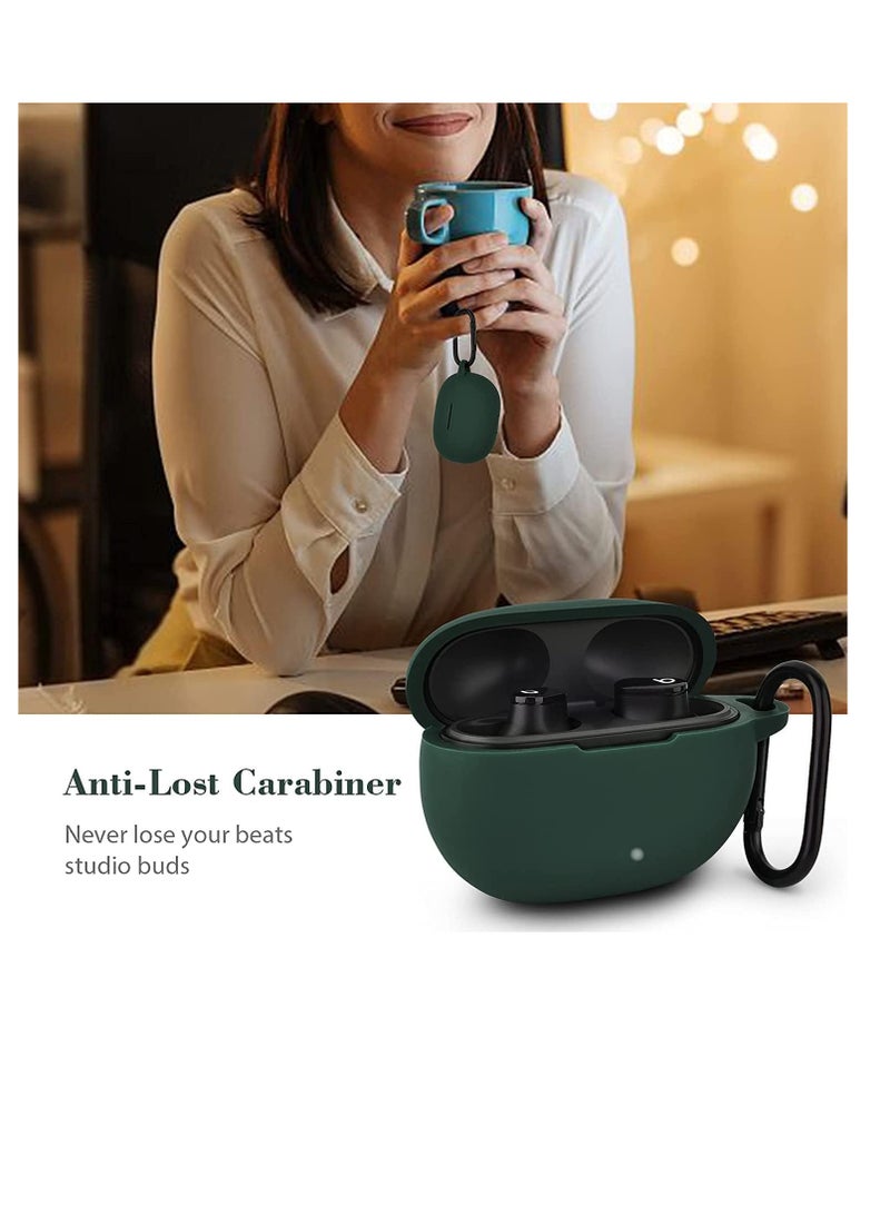 shomira Silicone Case for Beats Studio Buds, Waterproof Protective Shock-Absorbing Protective Skin Cover Case with Keychain for Wireless Headphones - Image 2