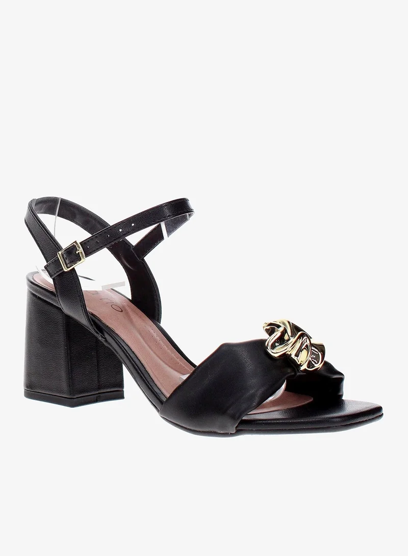 Beira Rio Black Beira Rio Women’s Mid Heel Sandals – Stylish Everyday Wear with Comfortable Support for Women | Best Price UAE