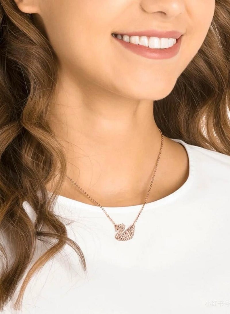 Rose gold swan pendant necklace for women  - Image 1