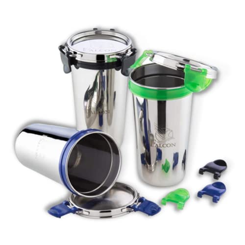 PDDFALCON EcoNxt Stainless Steel Tumbler/Glass Set with All-Steel Lid,100% Leakproof BIS Certified, Jindal Seal & Made in India Extra Clamp, Ideal for Gym, Travel (450ml+520ml) - Image 4