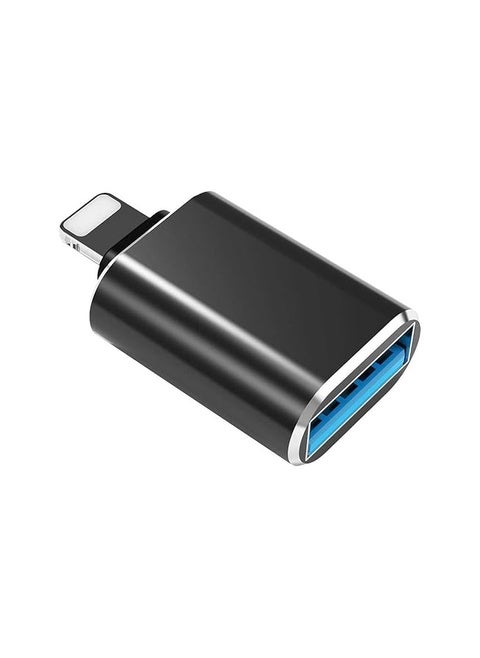 Lightning to USB Adapter, [Apple MFi Certified] USB 3.0 OTG Data Sync Cable Adapter for iPhone/iPad, Support Card Reader, Camera, USB, Mouse, Keyboard, Hubs, No Application Plug and Play(Black)
