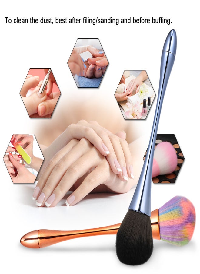 Aluminum Handle Nail Soft Cleaner Cleaning Brush Acrylic UV Gel Powder Removal Manicure Tool - Image 3