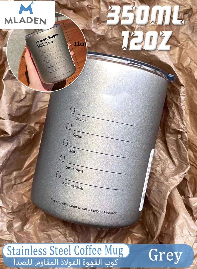 MLADEN Vacuum Insulated Stainless Steel Coffee Mug Tumbler with Lid and Straw for Travel Car Office Home Outdoor Use Iced Tea Coffee Smoothie Daily Use - Image 1