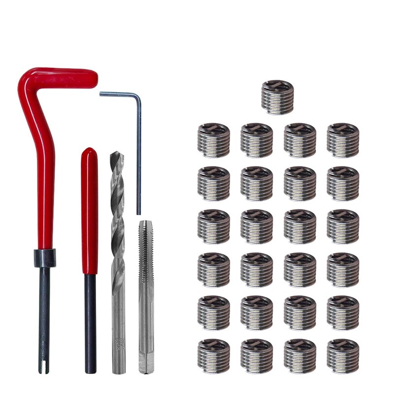 BDZMC 30PCS M6 x 10mm Thread Repair Insert Kit Metric Helicoil Kit Compatible Hand Tool Set M6 Thread Repair Kit Stainless Steel Helicoil Inserts Set for Auto Repairing - Image 3