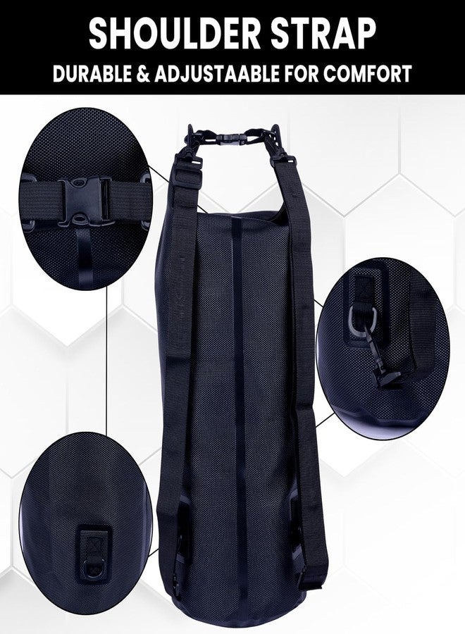 Vroxy حقيبة تخزين جافة مقاومة للماء من Vroxy سعة 10 لتر/15 لتر/20 لتر - حقيبة جافة عائمة قابلة للطي من الأعلى للتجديف والتخييم والمشي لمسافات طويلة وركوب القوارب وصيد الأسماك والسفر - حقيبة تخزين خارجية خفيفة الوزن (قطعة واحدة) (20) - Image 5