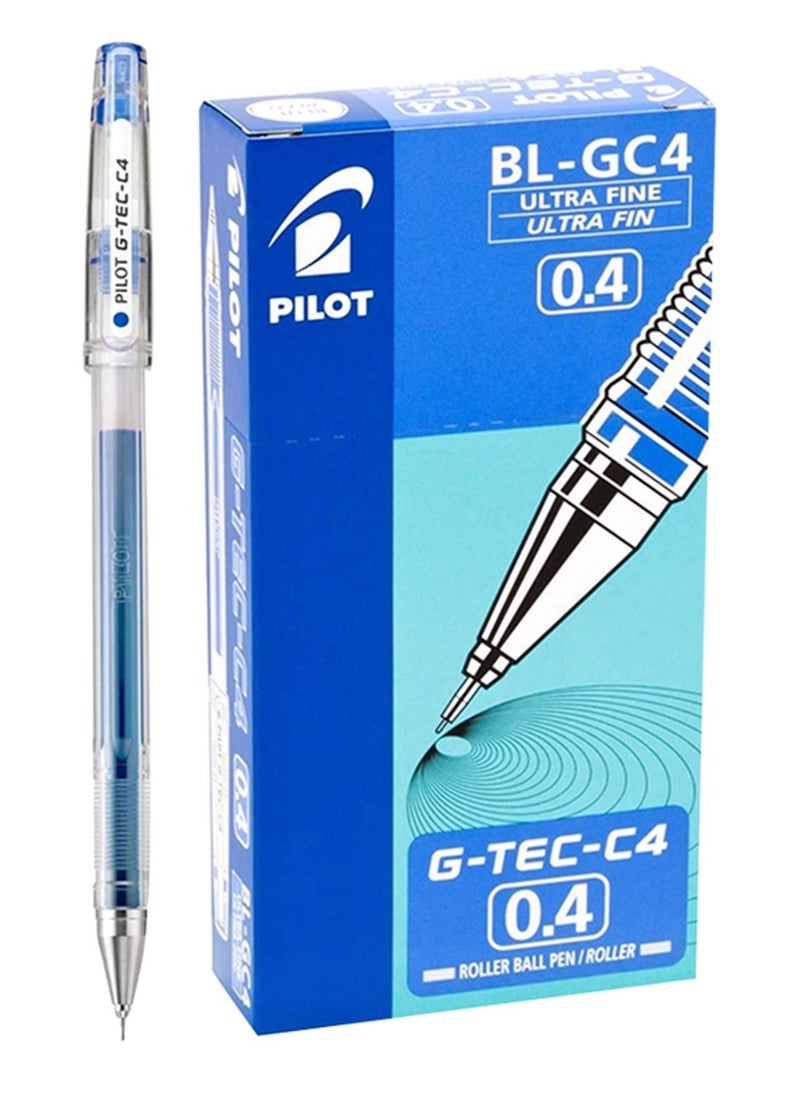 PILOT 12-Piece G-Tec Ultra Fine Roller Pen 0.4mm Tip Blue Ink  - Image 1