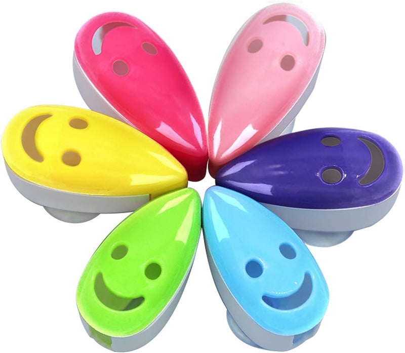 VADOO 6Pcs Toothbrush Head Cover Cap Suction Cup Toothbrush Case Portable Toothbrush Protector Holder (Random Color) - Image 1