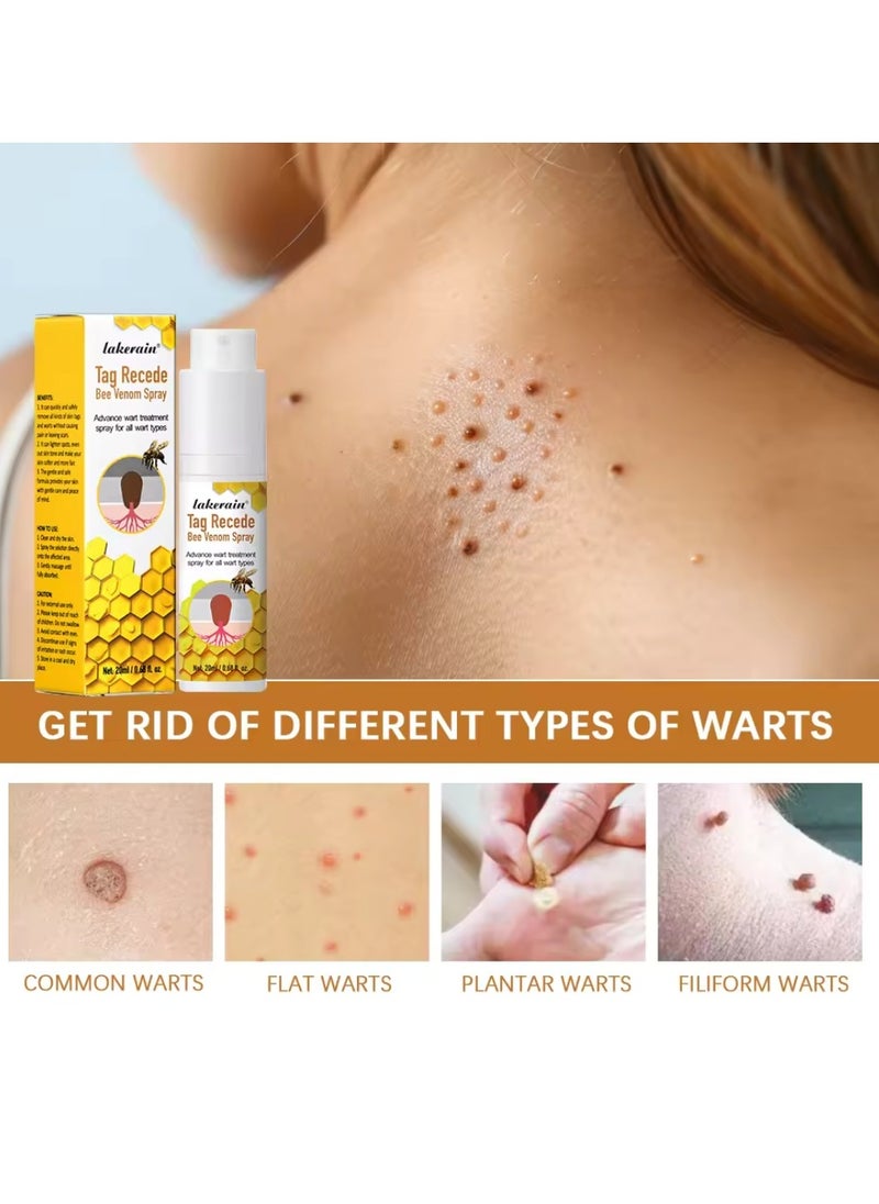 lakerain Tag Recede Bee Venom Spray Wart Treatment Spray Bee Venom Wart and Skin Tags Removal Treatment Spray Wart Remover Bee Venom Skin Tag Removal Spray Acne Removal Spray  - Image 3