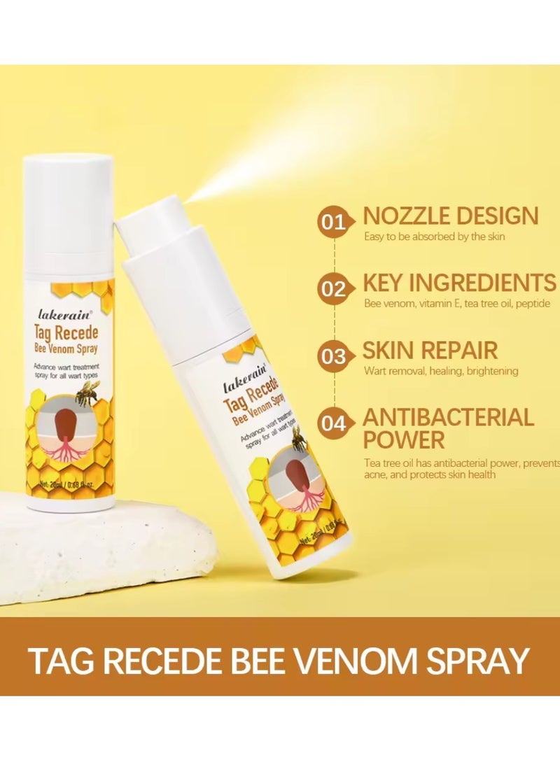 lakerain Tag Recede Bee Venom Spray Wart Treatment Spray Bee Venom Wart and Skin Tags Removal Treatment Spray Wart Remover Bee Venom Skin Tag Removal Spray Acne Removal Spray  - Image 4