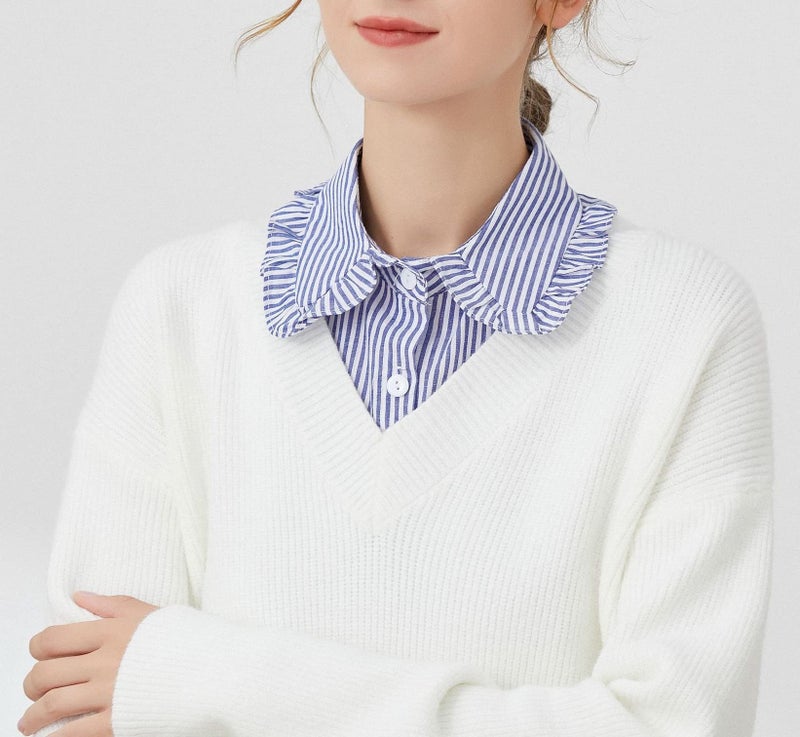 WENLOOY Fake Collar Detachable Blouse Dickey Collar Half Shirts Faux False Collar for Women & Girls Favors - Image 2
