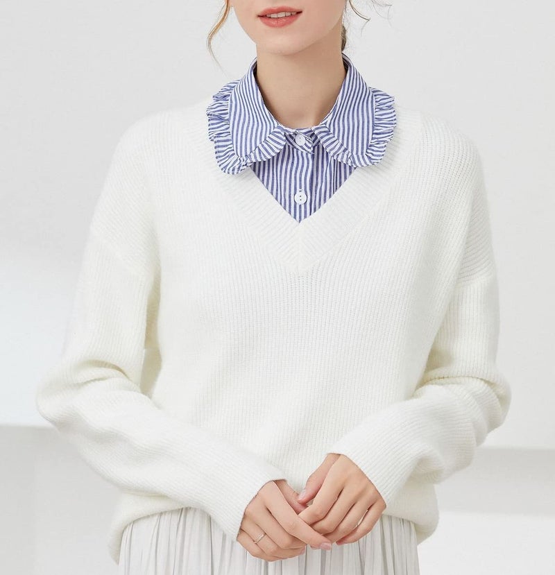 WENLOOY Fake Collar Detachable Blouse Dickey Collar Half Shirts Faux False Collar for Women & Girls Favors - Image 3