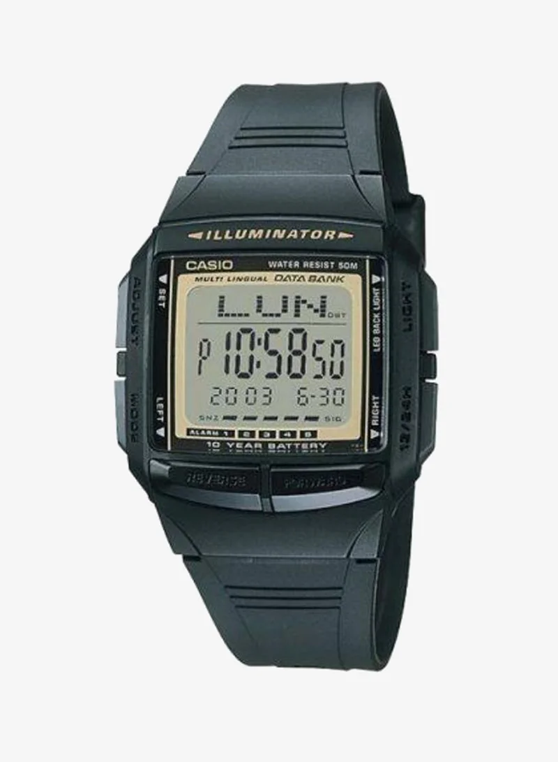 Casio Men's Digital Display Watch With Black Resin Strap - DB-36-9A