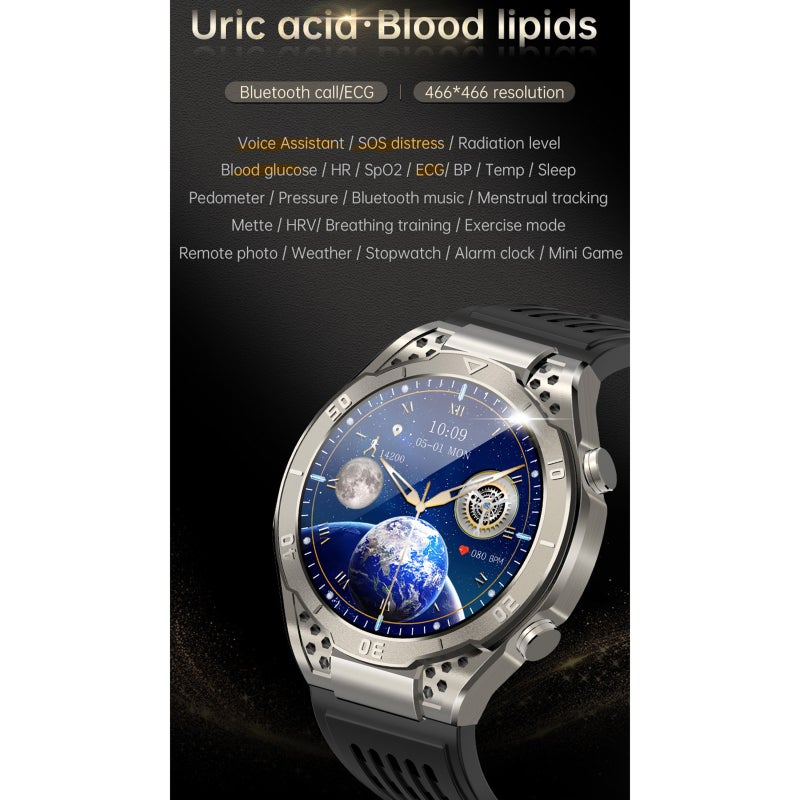 JA01 Smartwatch 1.43-inch AMOLED/BT Talk/S0S/Non-invasive Glucose/Uric Acid/Lipids/Blood Pressure/ECG/Built-in Li-ion 295mAh Battery - Image 3