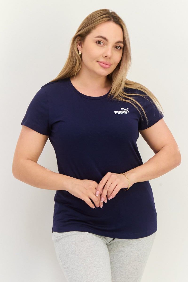 PUMA Women Sportswear Fit Short Sleeve Training Top, Navy  - Image 1