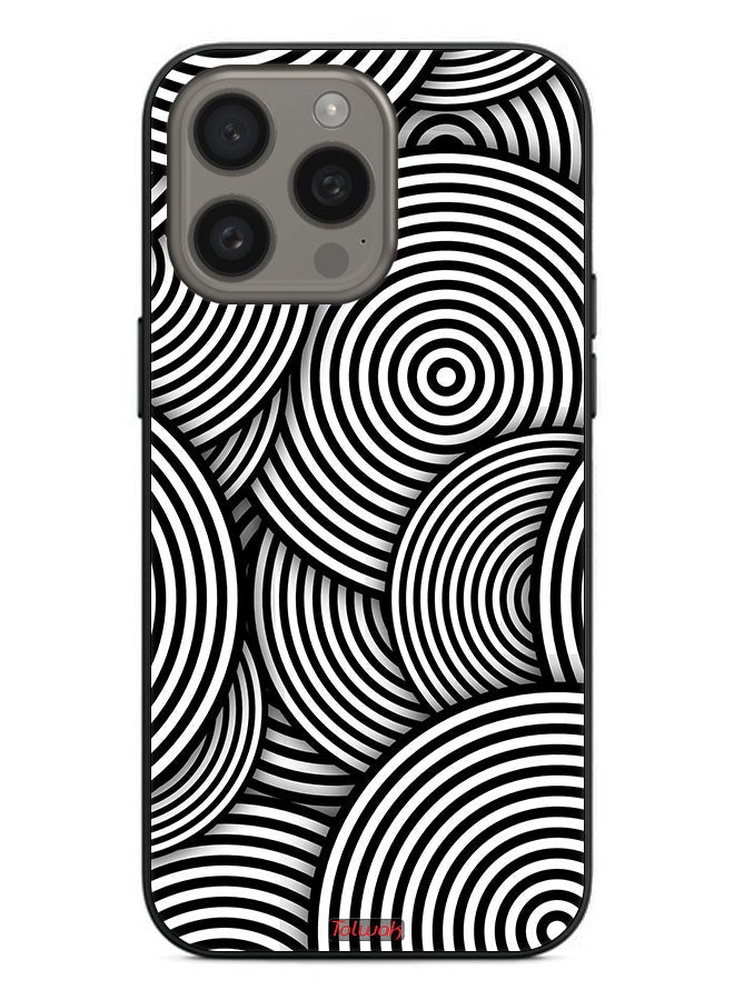 Tolwak Apple iPhone 15 Pro Protective Case Cover Circles Illusion Pattern - Image 2