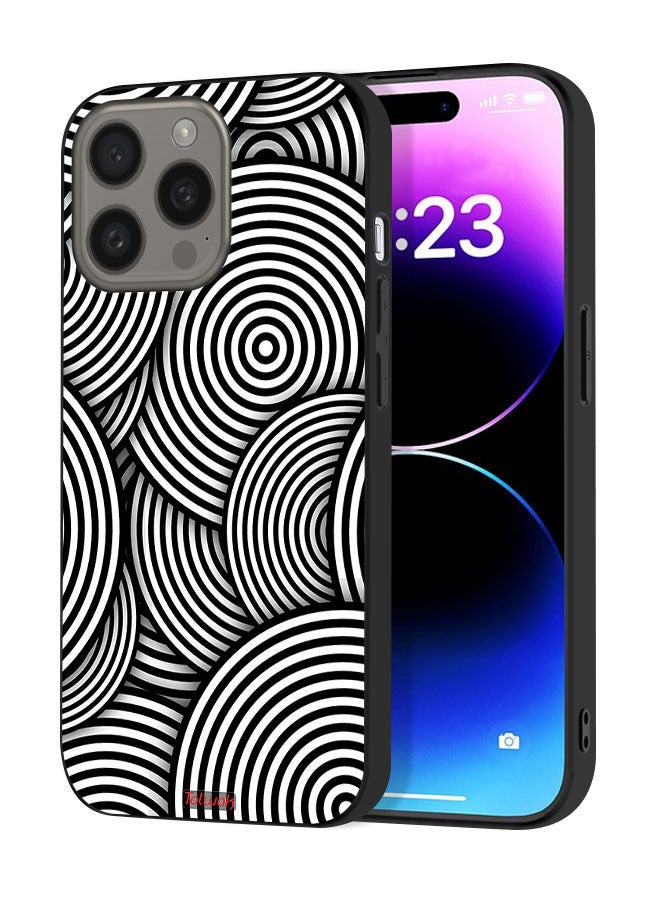 Tolwak Apple iPhone 15 Pro Protective Case Cover Circles Illusion Pattern - Image 1