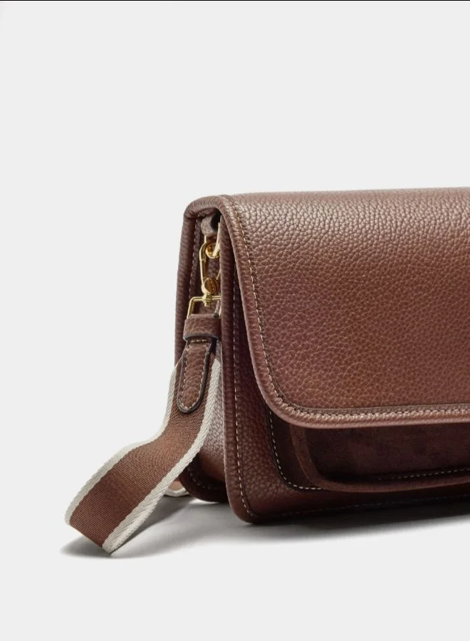 بارفوا حقيبة كروس بودي مع نسيج وغطاء