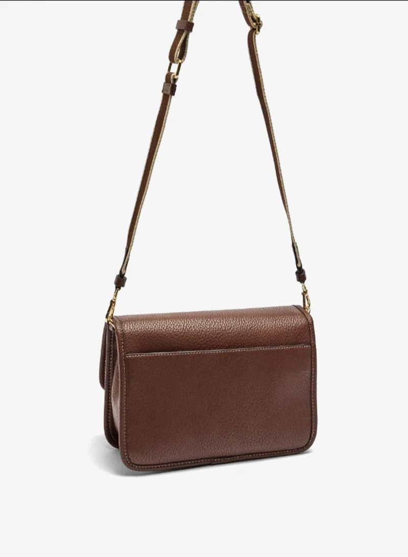 PARFOIS Brown Crossbody bag with texture and flap for Women | Best Price UAE