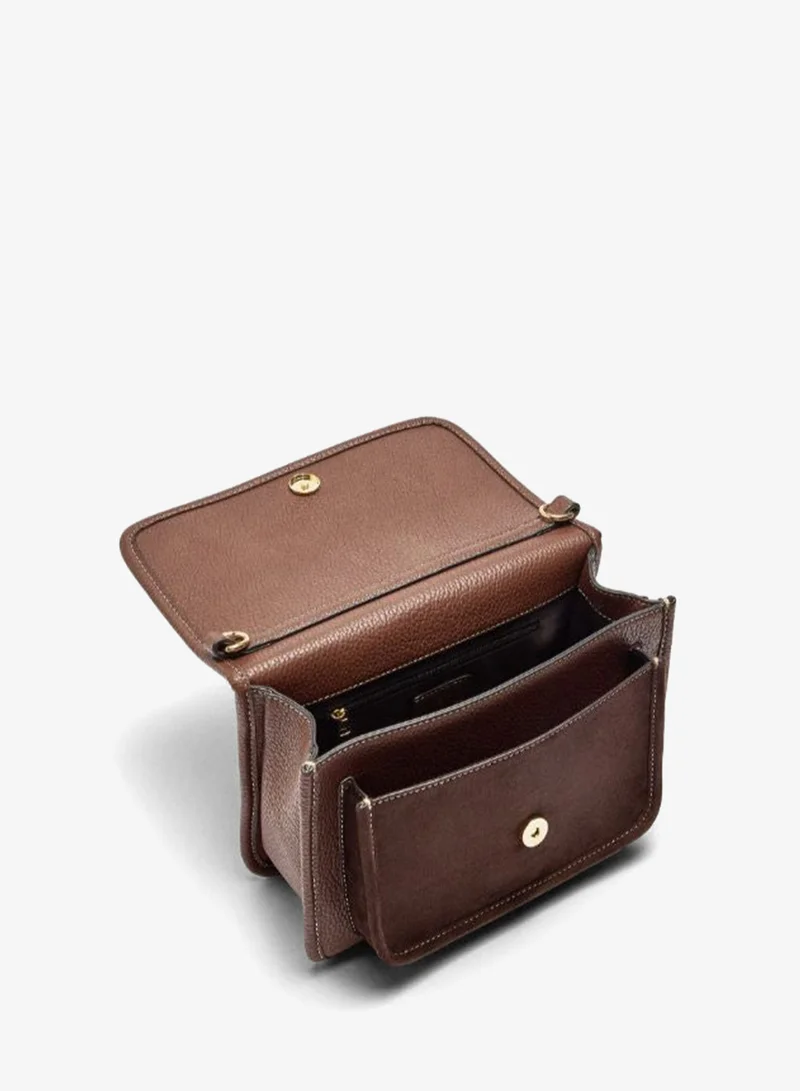 PARFOIS Brown Crossbody bag with texture and flap for Women | Best Price UAE