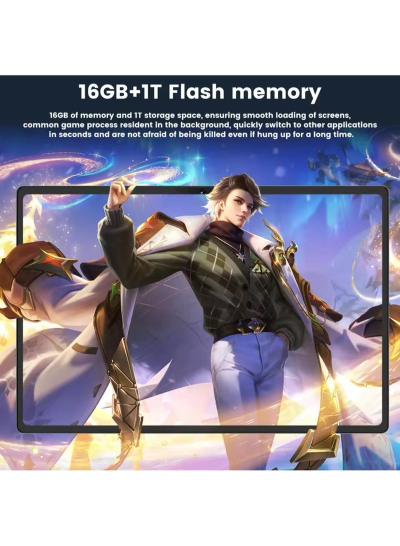 AirTab S10 Ultra 5G Wi-Fi Android Tablet with 10.1 Inch Display 16GB RAM 1TB ROM 10000mAh Battery with Arabic Keyboard Gold - Image 3