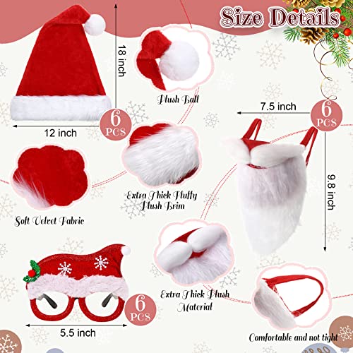JaGely 36 Pcs Santa Hats Christmas Glasses Bulk Santa Claus Beard Mask Set Xmas Photo Booth Props Christmas Party Decorations for Adult Xmas Holiday Party Favors Supplies - Image 5