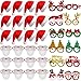 JaGely 36 Pcs Santa Hats Christmas Glasses Bulk Santa Claus Beard Mask Set Xmas Photo Booth Props Christmas Party Decorations for Adult Xmas Holiday Party Favors Supplies - Image 4