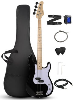 Jidyous Electric Bass Guitar Full Size 4 String with Bass Bag,Strings,Tuner,Strap,Picks and  Amp Cord,Black  - Image 1