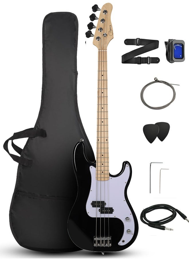 Jidyous - Electric Bass Guitar Full Size 4 String with Bass Bag,Strings,Tuner,Strap,Picks and  Amp Cord,Black - Image 1