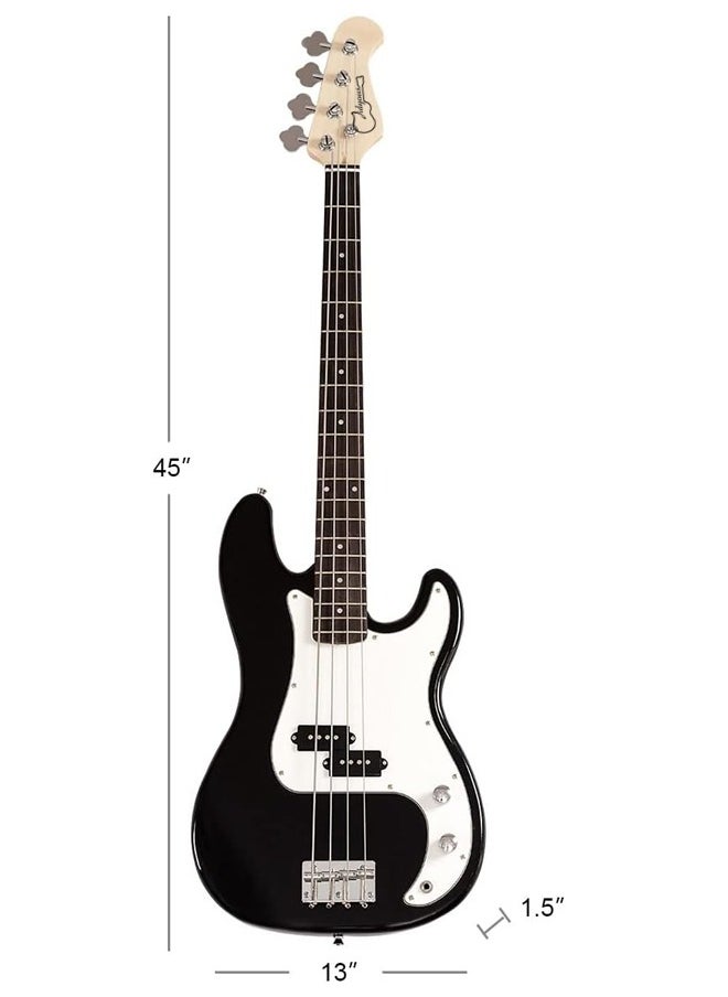 Jidyous - Electric Bass Guitar Full Size 4 String with Bass Bag,Strings,Tuner,Strap,Picks and  Amp Cord,Black - Image 1