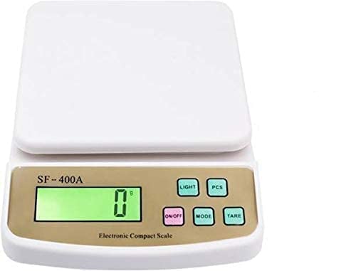 SANGOZS Kitchen Weighing Scale With Tare Function SF 400A with Adaptor 10 kg Digital MultiPurpose food weight machine for shop home use baking small portable countertop Plastic ABSPack of 1 - Image 1