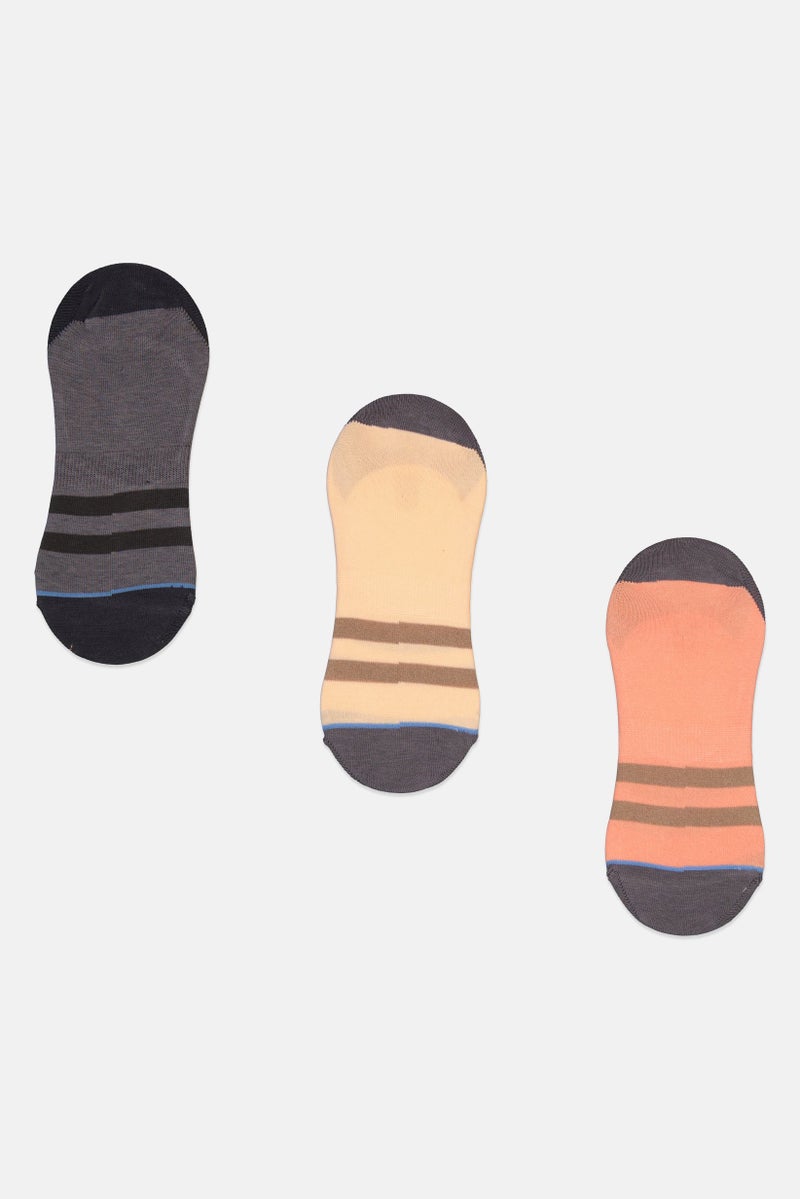 RBX Men 3 Pairs Invisible Socks, Multicolor  - Image 2
