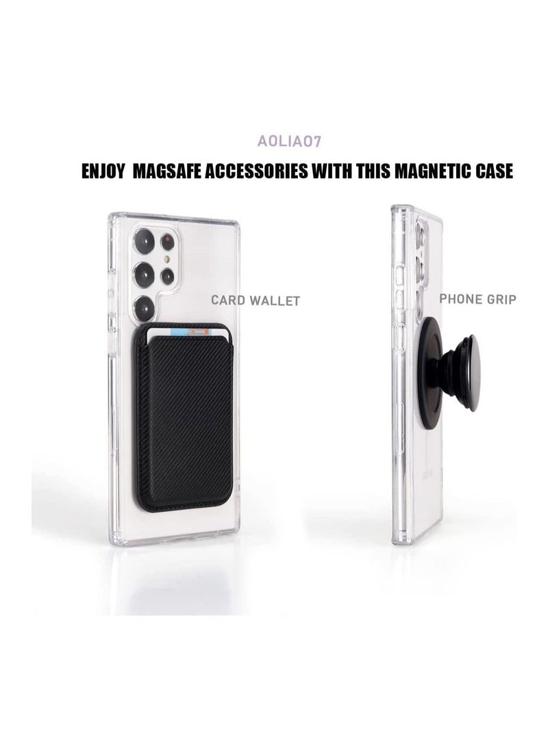 Raxoom Clear Magnetic Case for Samsung Galaxy S22 Ultra Compatible with Magsafe Card Wallet& Wireless Chager - Image 4