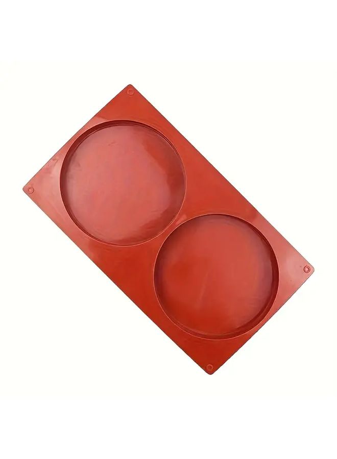 Nonstick Silicone Round Cake Mold Brown-Red Disc for Baking Chocolate Cookies - Image 4
