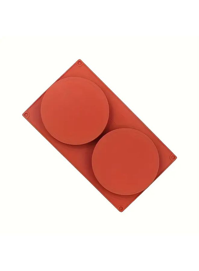 Nonstick Silicone Round Cake Mold Brown-Red Disc for Baking Chocolate Cookies - Image 3