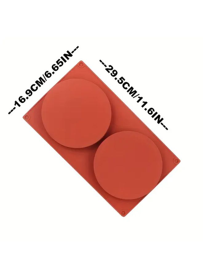 Nonstick Silicone Round Cake Mold Brown-Red Disc for Baking Chocolate Cookies - Image 5