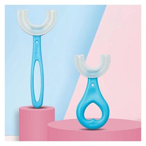 THE PACK - Kids U-Shaped Manual Toothbrush, Silicone Bristles Massage Gums Toothbrush, All-Round Cleaning Whitening Toothbrush for Children [One Piece] (BLUE)